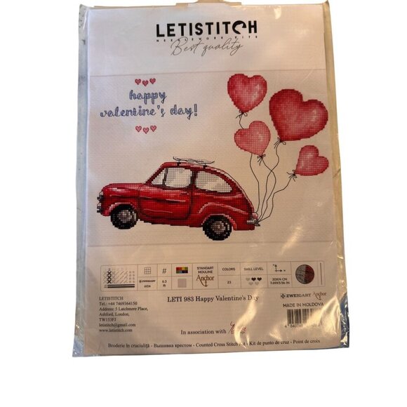 Letistitch Valentine Day Cross Stitch Kids - New - Picture 1 of 9